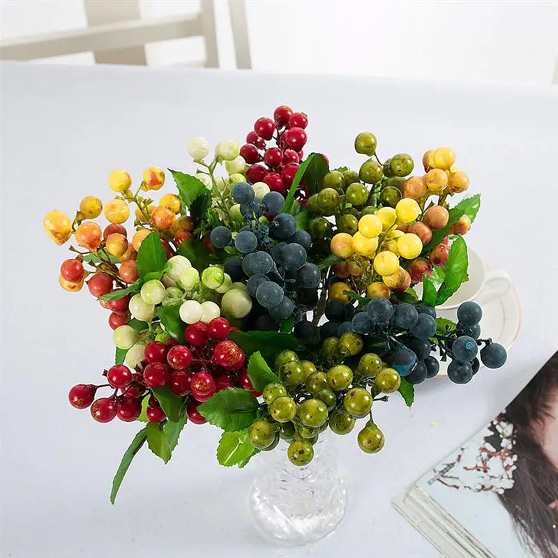 Artificial Lifelike Berries Fake Mini Simulation Decorative Fruit Plants | Дом и сад