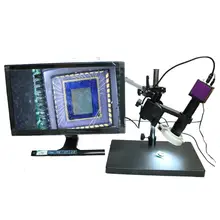 1080 P hd salida HDMI Industria Digital Video Cámara TF tarjeta de la cámara 60fps + 180X Microscopio C-MOUNT Lente Zoom + el soporte giratorio