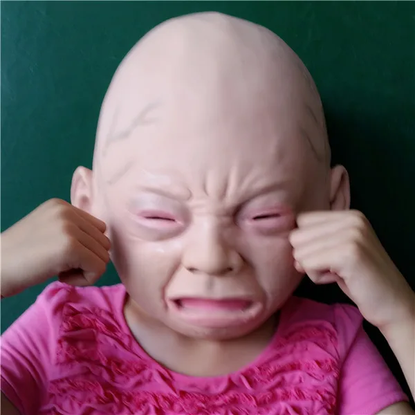 Brand New Famous Celebrity Baby crying face Halloween Maskin Party