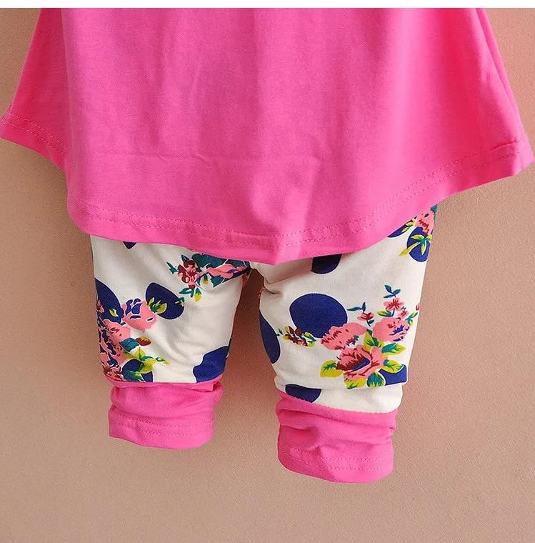 Clothing Sets expensive 2021 Kids Baby Girl Clothing Set Bowknot Summer Floral T-shirts Tops and Pants Leggings 2pcs Cute Children Outfits Girls Set cute Clothing Sets