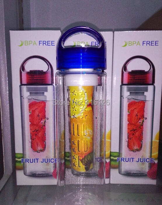 BPA Free Durable Tritan Fruit Flavor Infuser Water Bottle with Handle Eco Friendly Create Your Own Beverage Free