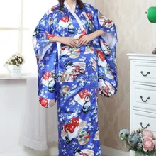 Шанхай история горячая Распродажа Винтаж японский Стиль платье Япония Для женщин шелковый атлас кимоно юката вечернее платье H0010