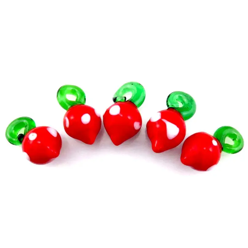 

5pcs Lovely Red Strawberry Glass Charms Fruit Food Shape Pendant Charms for Kids Girl DIY Earrings Jewelry Making Supplies 21884
