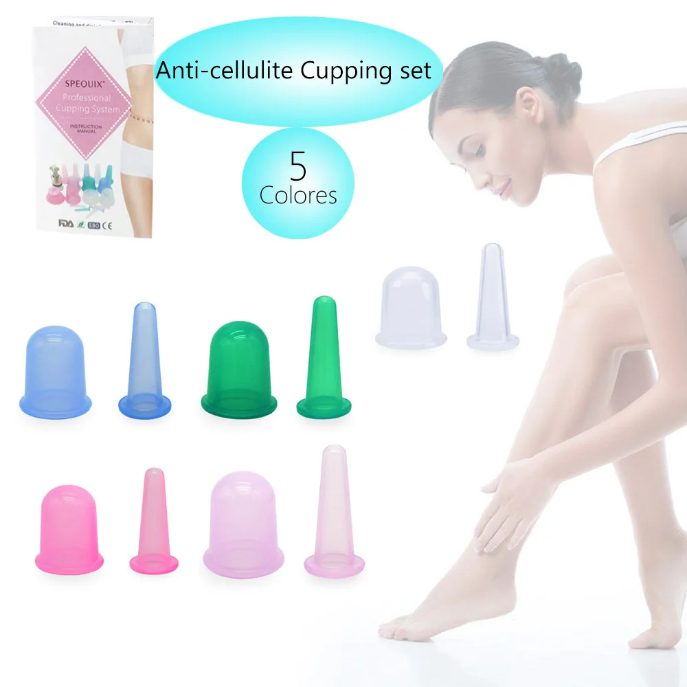 2PCS Silicone Cellulite Suction Cup Therapy Set Body Massage Vacuum