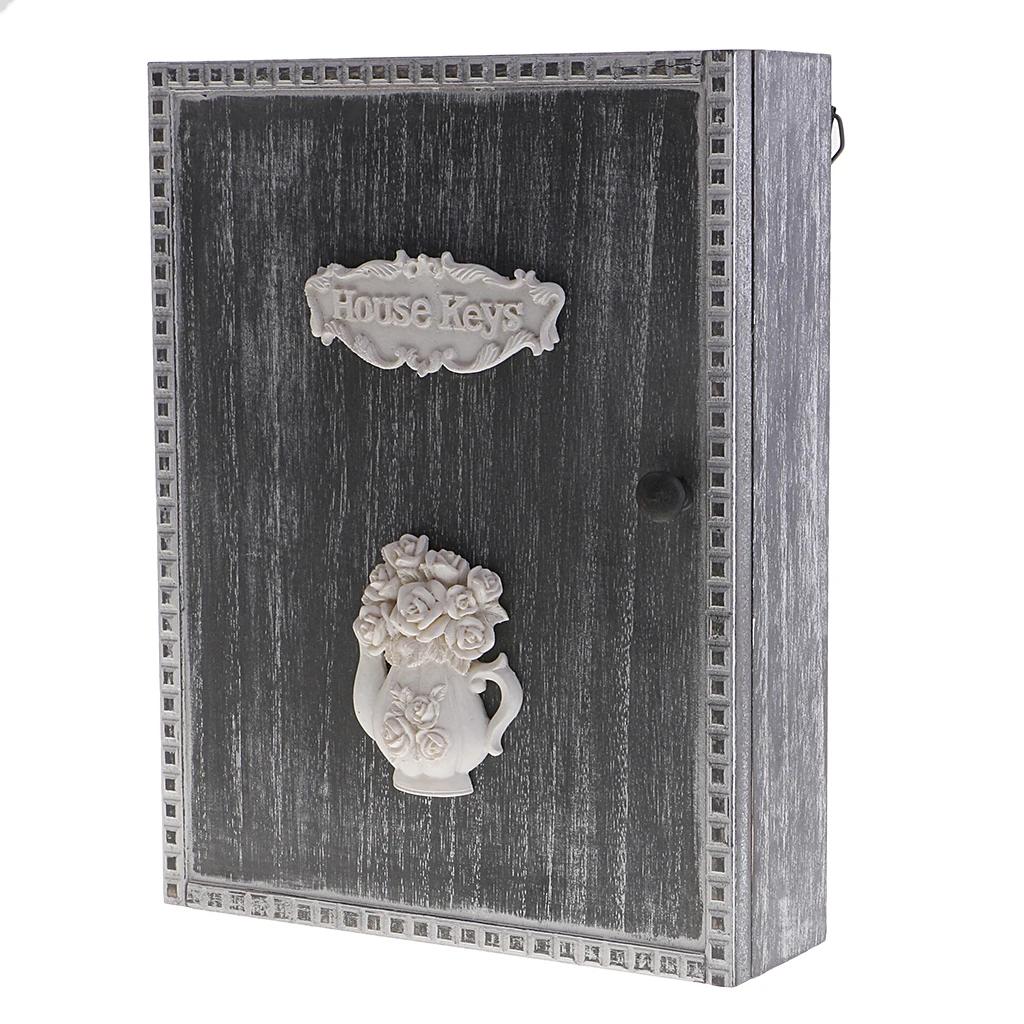 Деревянный ящик для хранения ключей в стиле потертый шик, настенная полка, вешалка для шкафа с 6 крючками, Домашний Органайзер для письма