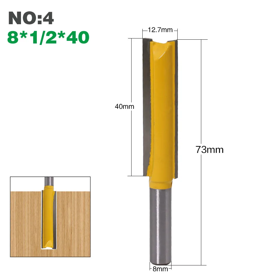 1 pc8mm хвостовик очень длинный " лезвие 8 мм" режущий диаметр. Прямая фреза деревообрабатывающий резец для деревообработки - Длина режущей кромки: NO4