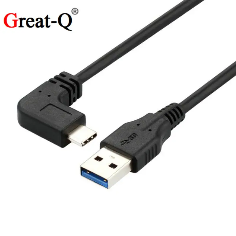 

1M High speed 10Gbps reversible USB3.1 type-c USB-C USB 3.1 type c 90 degree angle design male to USB 3.0 A type male cable 3ft