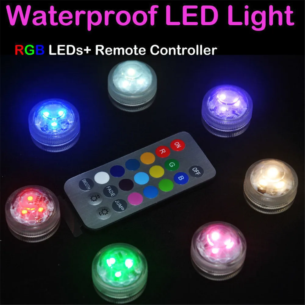 20 Pieces/ lot Submersible LED Floral Lights Color Changing Water