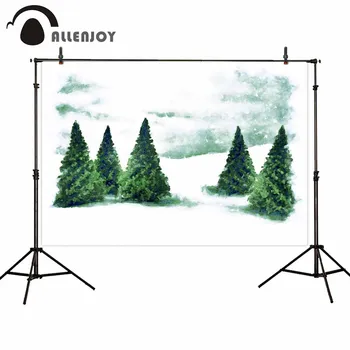 

Allenjoy photography backdrop watercolor winter Christmas tree for studio background photocall photobooth photo shoot prop