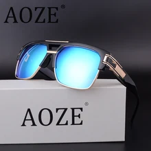 AOZE caliente-venta steampunk doble haz gafas de sol hombres Mujeres retro cuadrado MACH protección UV400 gafas de sol de Alta calidad