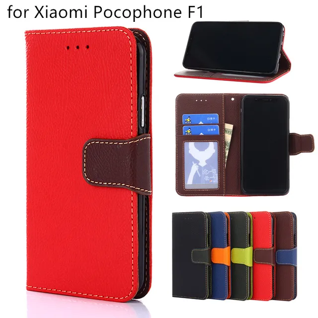 Special Offers Fashion Wallet Case for Xiaomi Pocophone F1 PU Leather Flip Cover for Xiaomi Pocophone F1 Poco F1 Global Version Magnetic Cases 