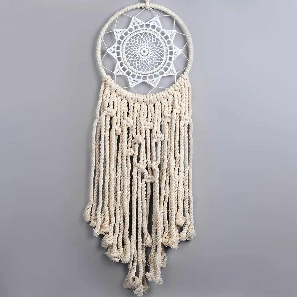 

Knitting dreamcatchers style tapestry bohemian macrame woven wall hanging handmade tapisserir banner home wedding decoration