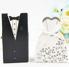 100Pcs font b Bridal b font Gift Cases Groom Tuxedo Dress font b Gown b font