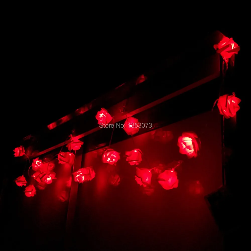 YIYANG 20 светодиодный Rosa Flor Luz de la Bateria Noche Cadena Partido фестиваль де Navidad Boda del jardin Dormitorio