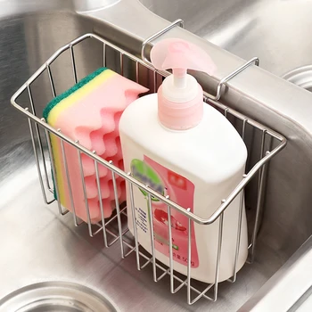 

304 Stainless Steel Kitchen Sink Drain Racks Rag Fabric Toilet Storage Racks Creative and Fashion Storage Basket AKUHOME