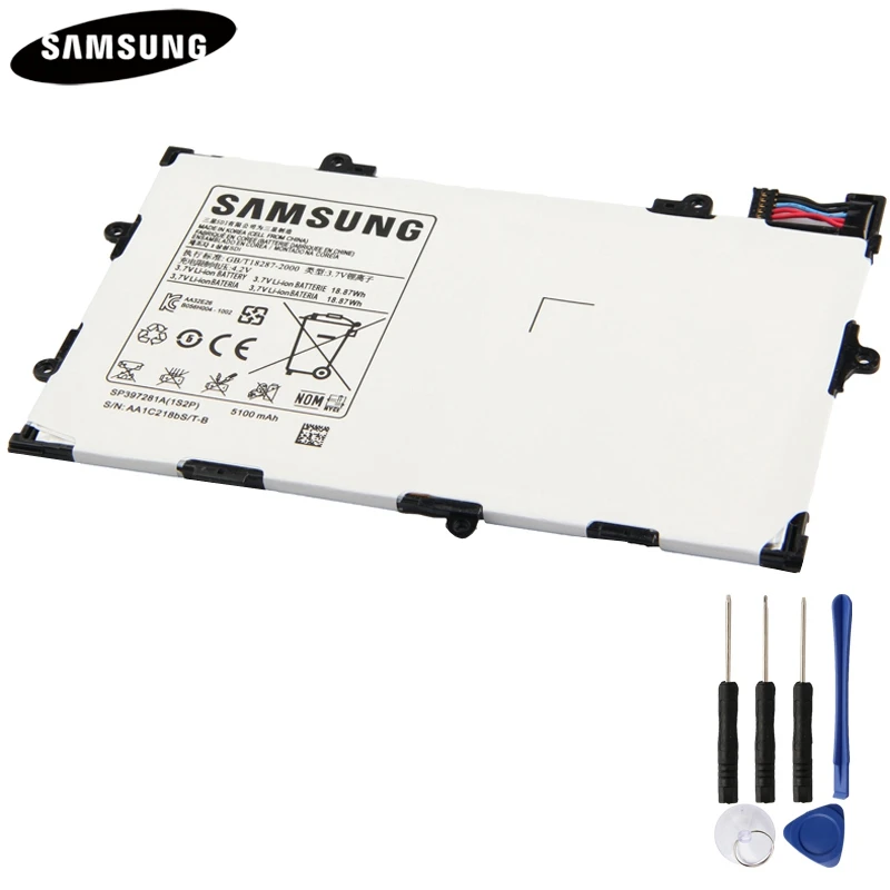 Аккумулятор для планшета SP397281A(1S2P) для samsung Galaxy Tab 7,7 i815 P6800 P6810, настоящий Аккумулятор для планшета 5100 мАч SP397281A