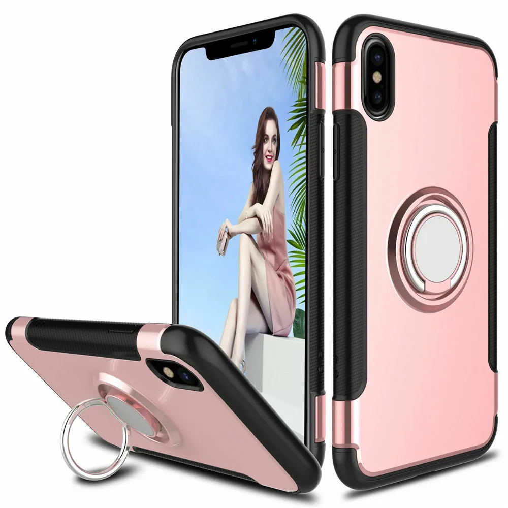Чехол для iphone SE 2 2020 SE2 X 7 8 + XR с магнитным кольцом держателем телефона iPhone XS MAX 6 6s