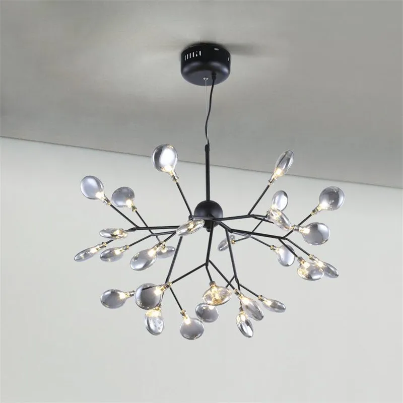 Modern Firefly Glass Ceiling Light Iron Tree branch suspension luminaire Gold Black Ceiling lamp li - 32999658224