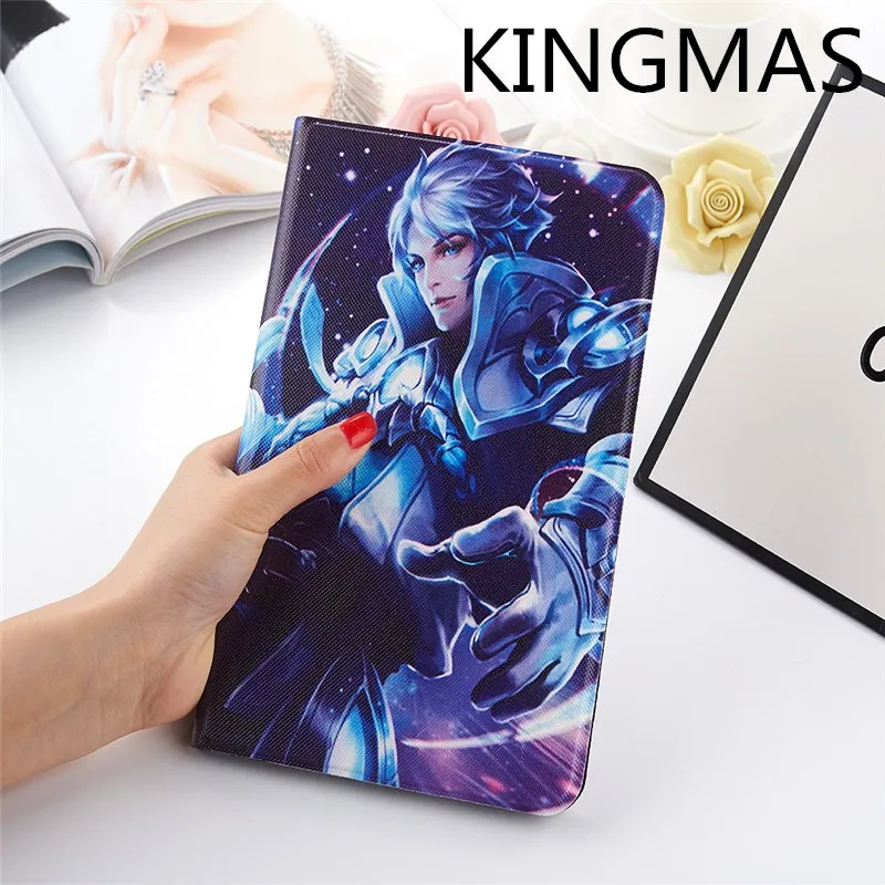 

King glory Cartoon Case for iPad mini 1/2/3/4 7.9 inch Slim soft Opvouwbare Stand Cover Auto Wake Pu Case Leather case