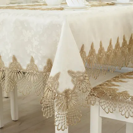 

Europe luxury embroidered tablecloth table dining table cover table cloth Lace fabric TV cabinet tablecloth chair cover