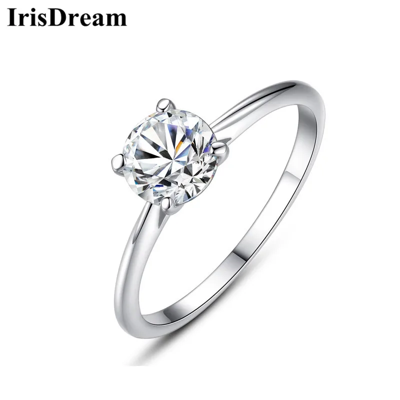 

IrisDream New 925 Sterling Silver Jewelry AAA Cubic Zircon Rings For Women Girls Party Engagement Wedding Love Ring Jewelry Gift