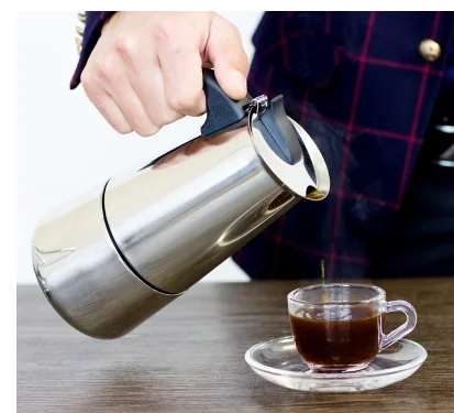 

Bialetti Inoxpran's supplier! Espresso Coffee Pots2 cups stainless steel Moka Pot stocked free shipping