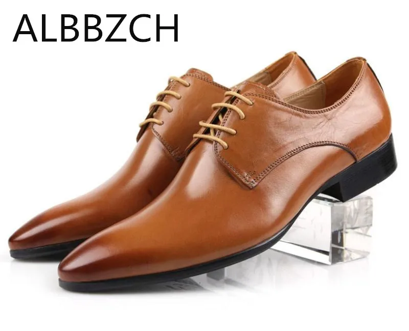 

Pointed toe lace up derby men shoes fashion wedding shoes mens business dress work shoes