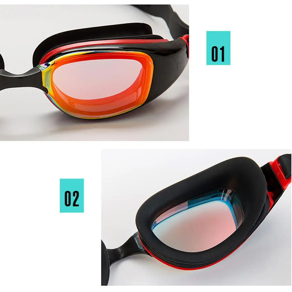 Professional Anti-Fog UV Protection Adjustable Swimming Goggles Men Women Waterproof Electroplate/Transparent Silicone Glasses
