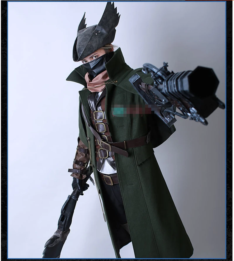 Bloodborne hunter, костюм для косплея с шапкой, зимнее пальто, Рождественский костюм, подарок