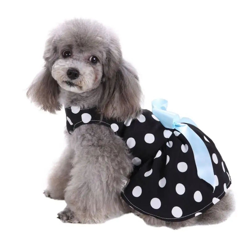 Новая летняя одежда для собак с цветочным рисунком и бантом праздничное платье принцессы Малый Юбка для собак Щенок Doggy жилет платье Летний