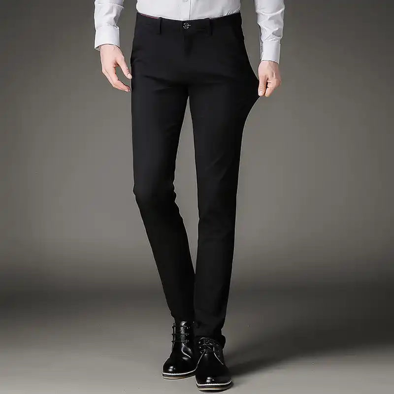 black slim suit pants