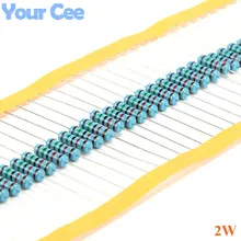 20 шт. 2 Вт металлического пленочного резистора сопротивления 1% 0.1R 0.22R 0.33R 0.5R 120K 10R 100R 100K 3.3R 33K 220R 62K 82R 8.2R 68K 470R 4.7R 2R