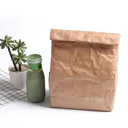 6L коричневый пакет для переноски обедов экологически чистый многоразовый для обеда коробка прочный Термоизолированный крафт-бумажный