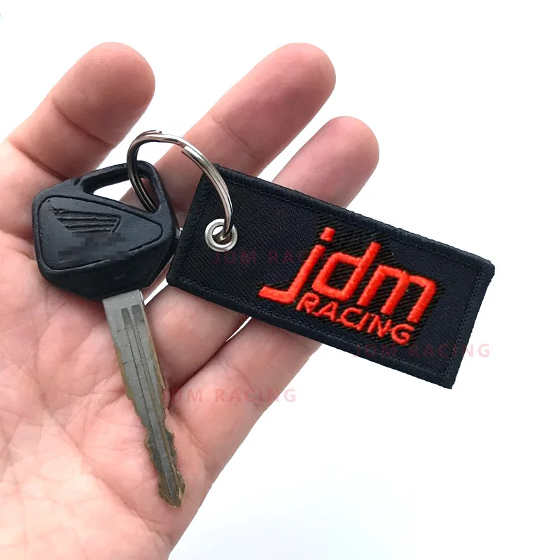

Embroidered Tag Key Ring Holder for JDM Racing keyring Tags Car Motorcycle Keychain Key Ring keytags for car keys Drift keyring