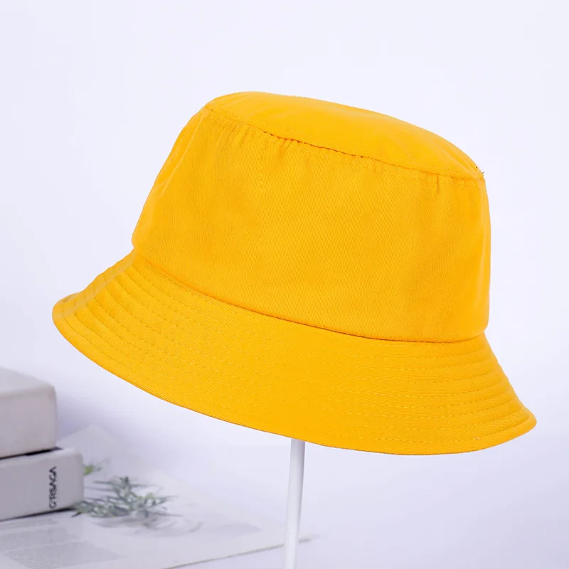 Vente Chaude 7 Solide Couleurs Seau Chapeaux pour Femmes Hommes Панама Seau cap Femmes Chapeau