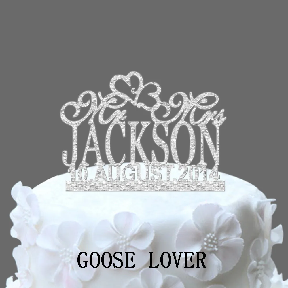 Personalized Wedding Cake Topper, Acrylic Custom Name Cake