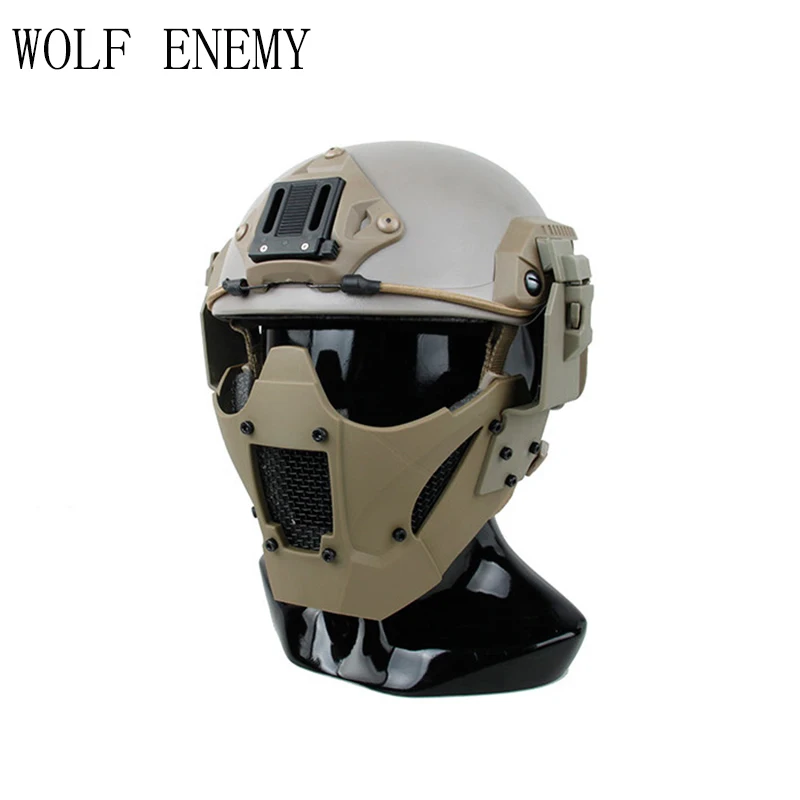 

New Airsoft FAST Module MESH Mask Tactical Half Face Mask Fit Helmet