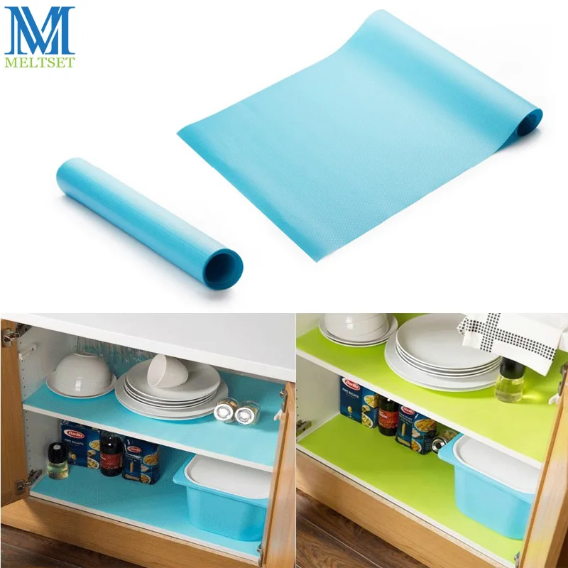 

45X150cm/pc (1 Roll) Kitchen Cabinet Pad Oilproof Table Mat Moistureproof Cushion Storage Drawers Mat Washable