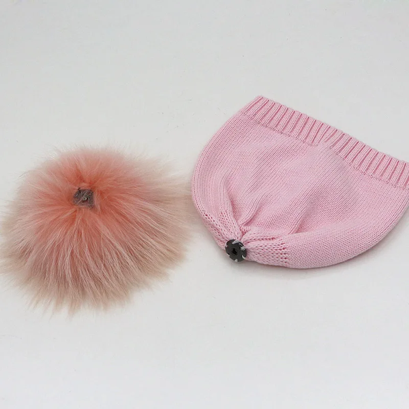GZHILOVINGL 100% Cotton 5 Month-3 Years Ins Hot Baby Kids Boys Girls Children Winter Warm Knitted Skullies Beanie Fur Pompom Hat