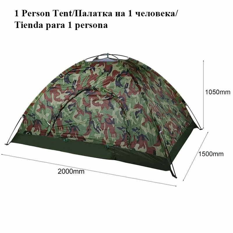 K& A внешний единичный рекламно-информационный материал Слои палатка 1/2/3-4 человек камуфляж Водонепроницаемый рыболовная палатка для охоты с сумкой для переноски для Пеший Туризм путешествие - Цвет: 1 people tent