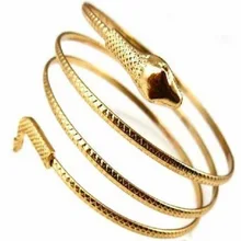 Recién llegado Punk moda serpiente enrollada espiral superior brazo brazalete pulsera de hombre joyería para las mujeres de la fiesta Barcelets