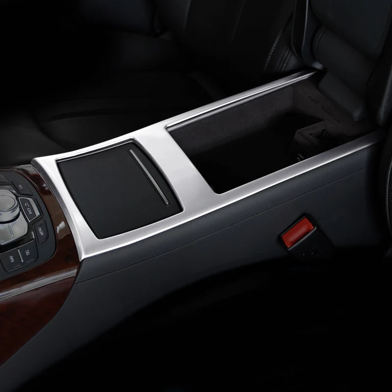 Нержавеющая сталь центр подлокотник подстаканник рамка Крышка Накладка для Audi A6 C7 12-17& A7 2012
