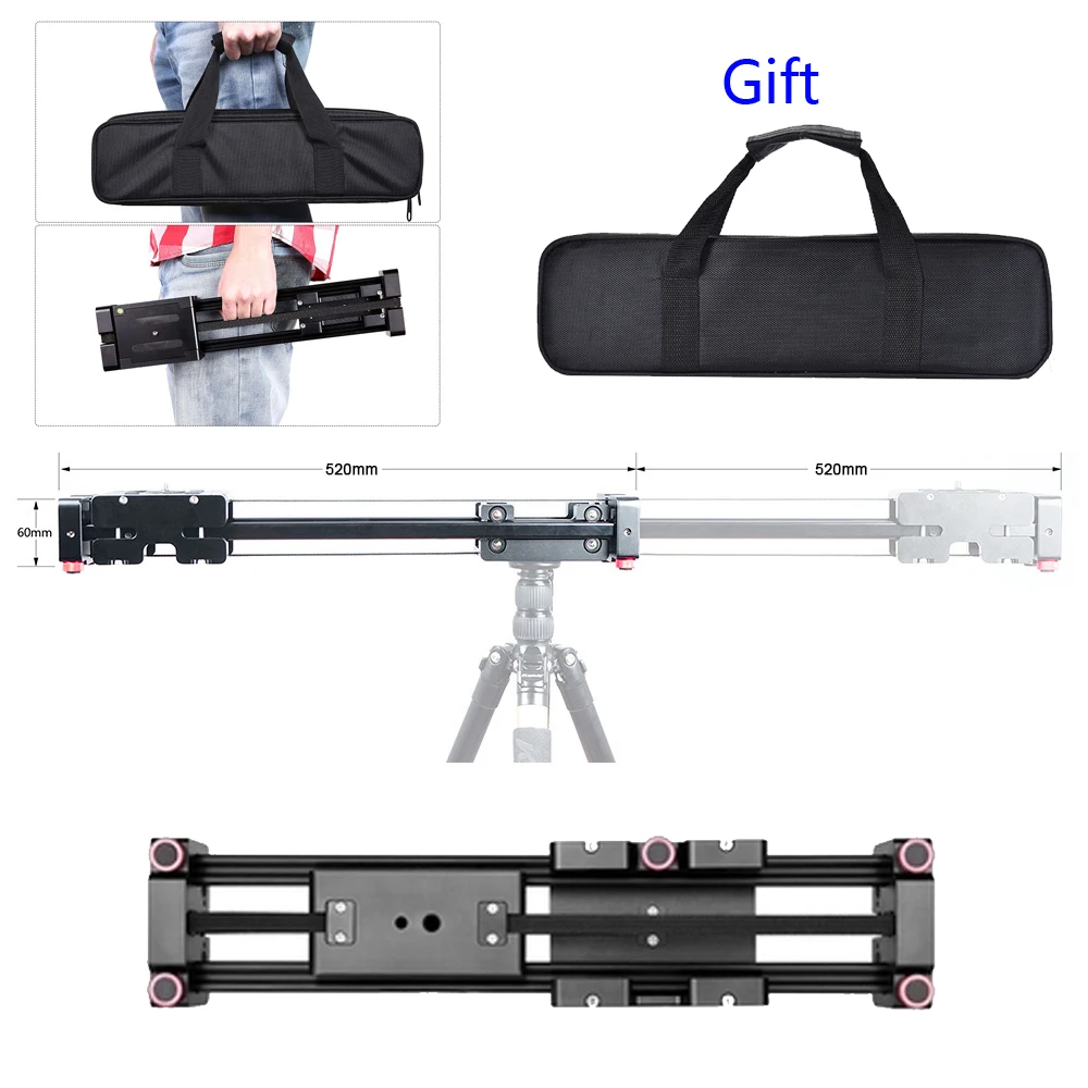 Ft40 Retractable Camera Video Slider Dolly Track Rail Stabilizer 4080cm Constructed For Canon