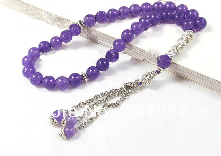 

Natural Stone 33 Prayer Beads Bracelet Worry Beads For Pray and Meditation Islamic Muslim Tasbih Allah free shipping