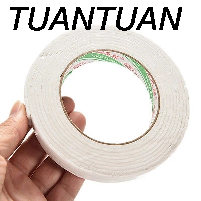 TUANTUAN 1.8x300cm White Strong Double Sided Sticky Tape Foam Double Faced Adhesive Craft Padded Mounting High Quality