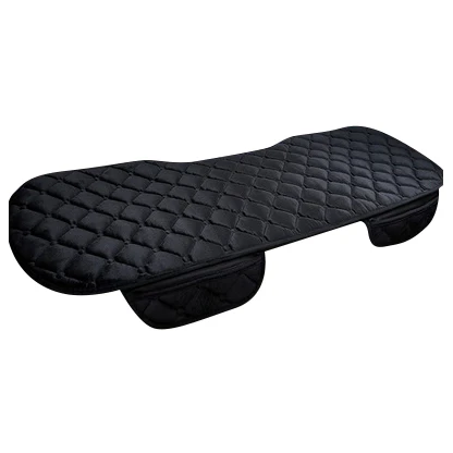 

Vehicle Rear Seat Cover Silk Velvet Protective Mat Decor Universal black