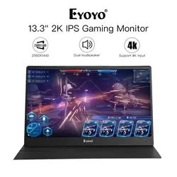 Eyoyo EM13J 13,3 "2540x1440 портативный ПК игровой монитор ips игровой монитор с 4 K HDMI вход для тонкого портативного переключателя Raspberry Pi