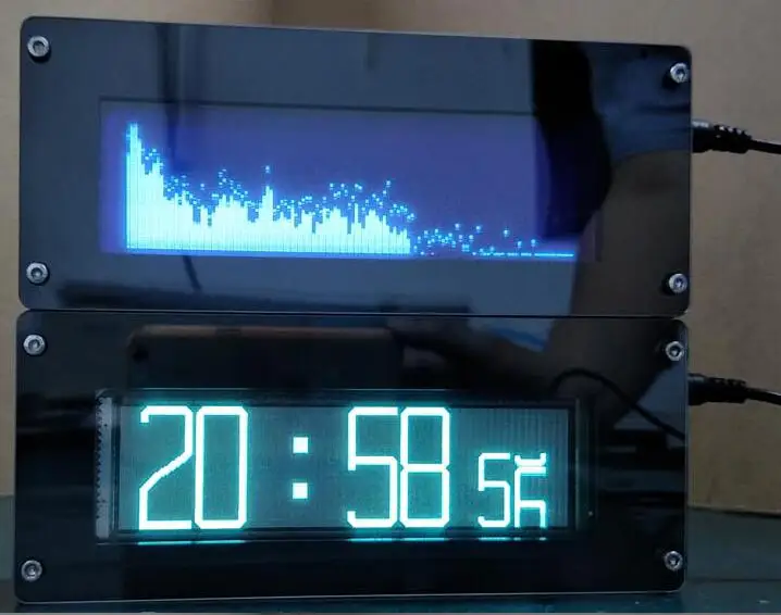 VFD FFT музыкальный спектр VFD часы уровень аудио индикатор ритм светодиодный экран VU метр O светодиодный+ пульт дистанционного управления для автомобиля mp3 усилитель