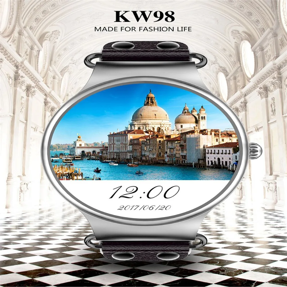 

KW98 Smart Watch Android 5.1 3G WIFI GPS Watch Smartwatch FOR iOS Android PK Men life waterproof Phone Support IOS 9.0 Phone