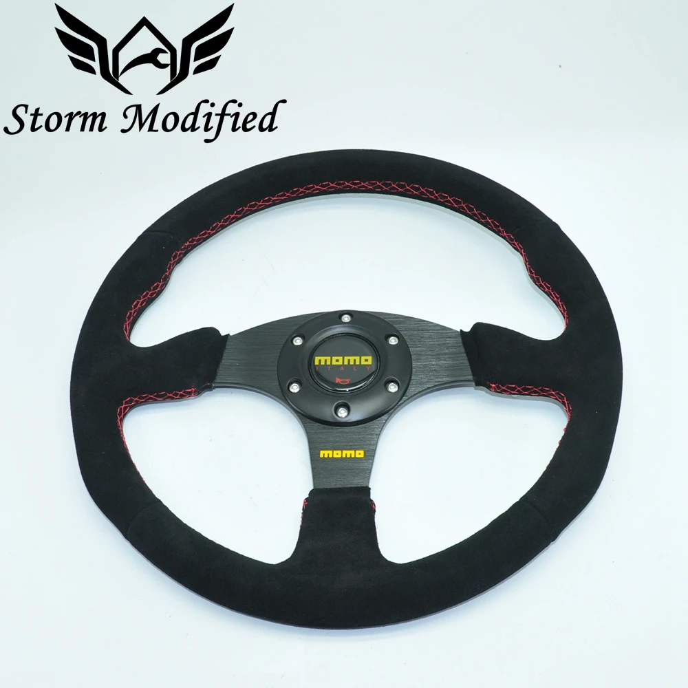 

SuTong Universal 14inch 350mm MOMO Racing Steering Wheel Auto Steering Wheel Suede leather Steering Wheel